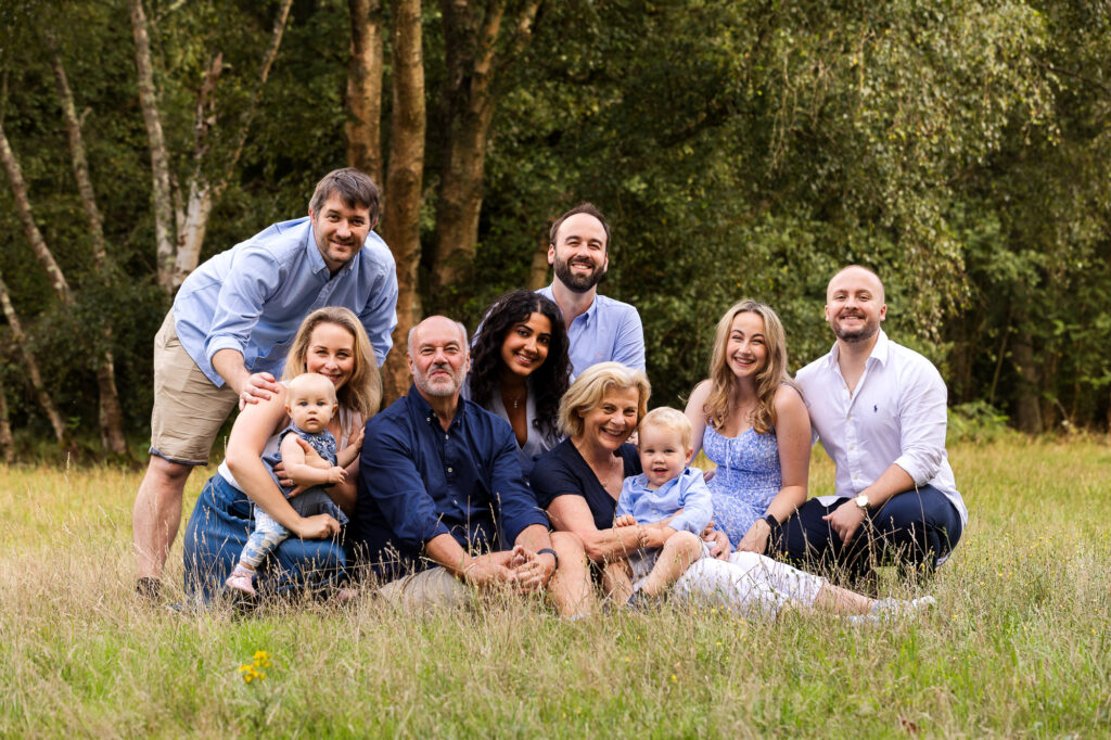 Extended family photos in Godalming